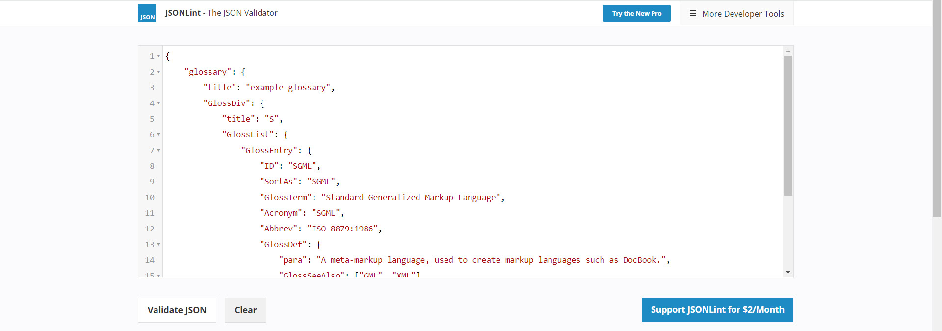 validate json with jsonlint