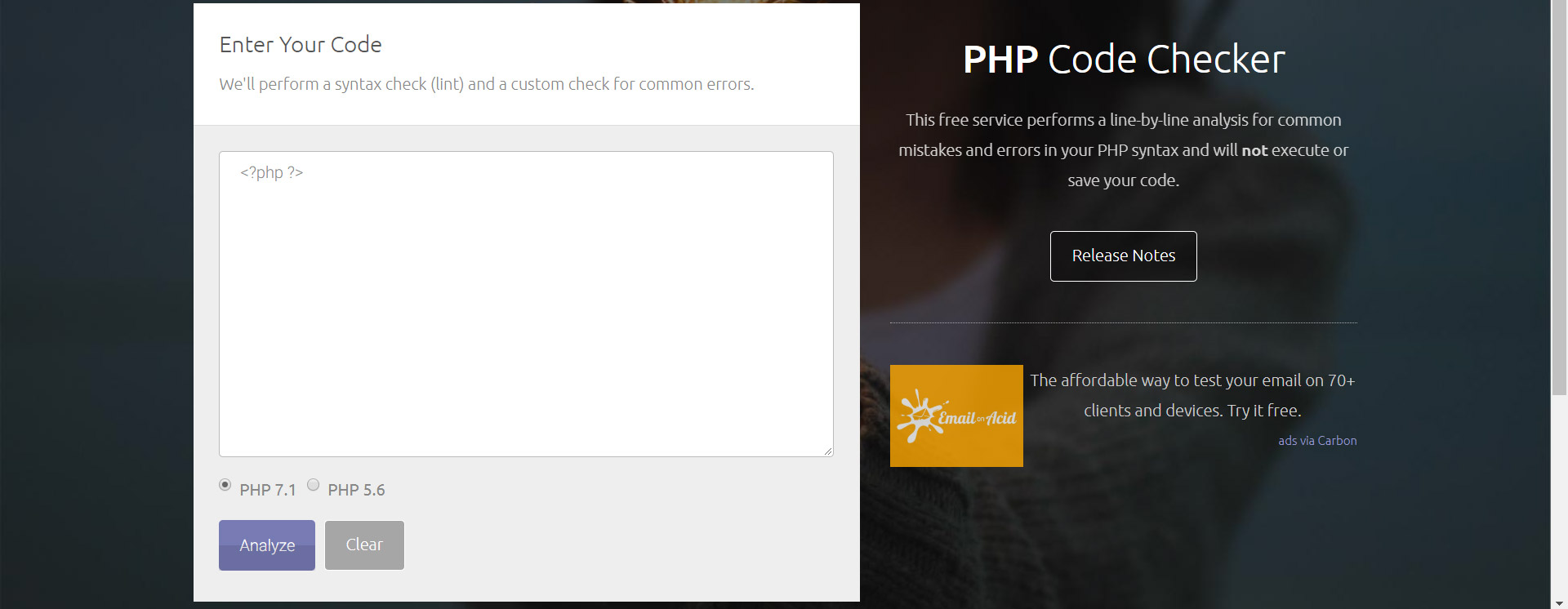 php syntax checker