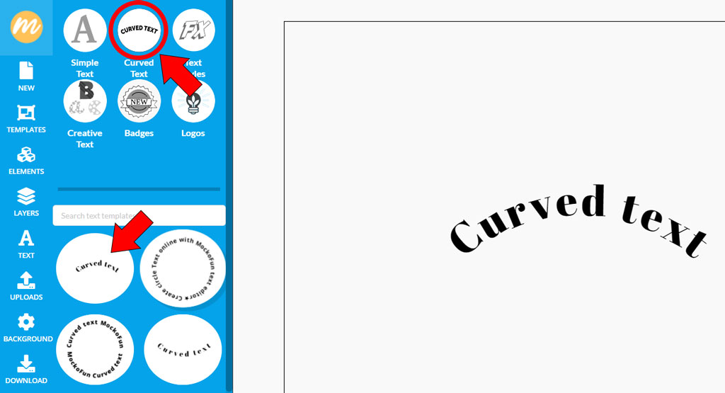Curved Text App