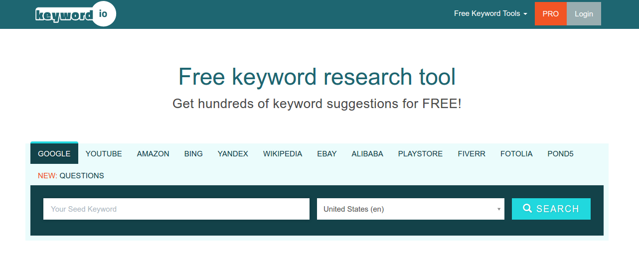 Keyword.io Keyword Research Tool